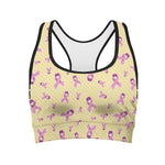Pastel Breast Cancer Awareness Print Women's Sports Bra