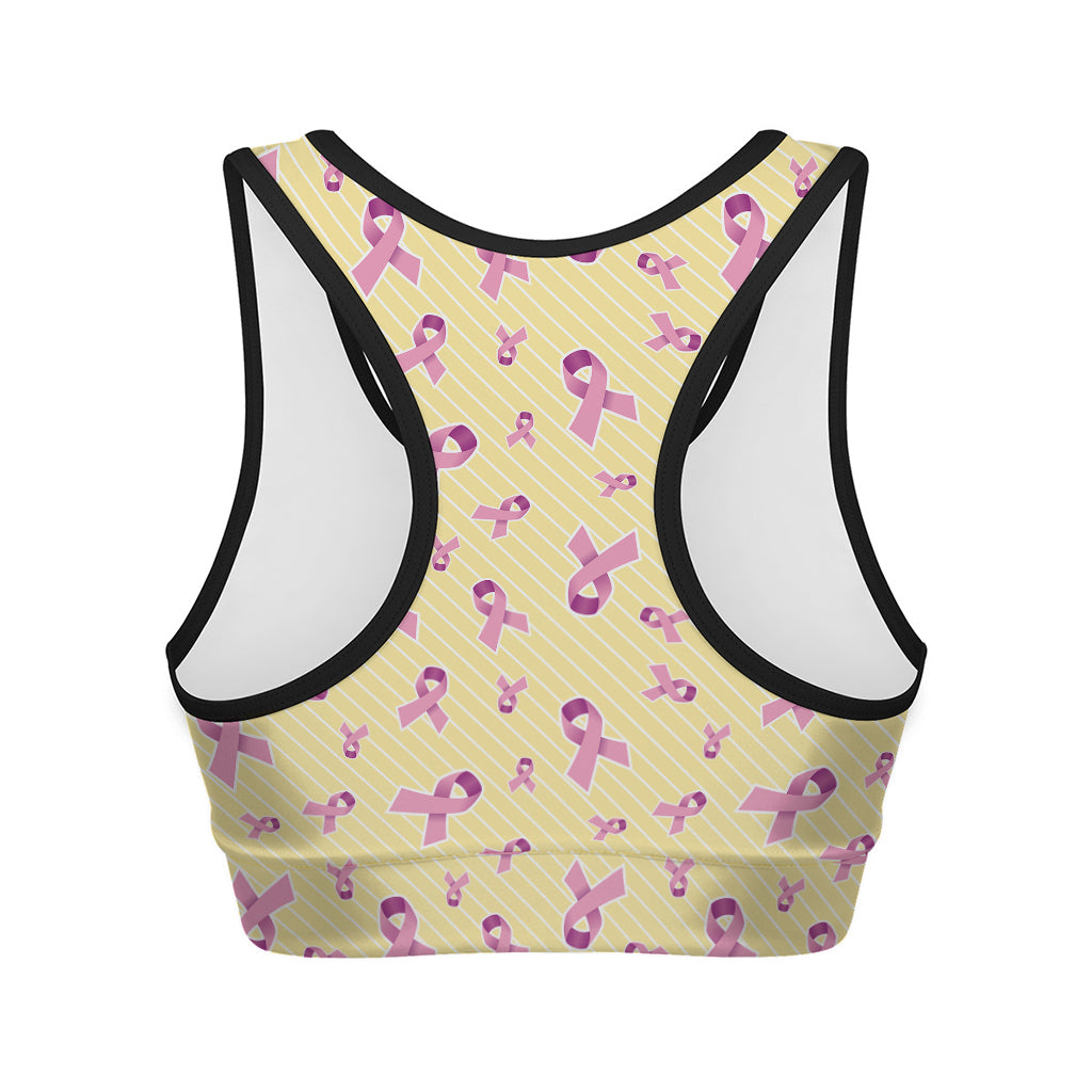 Pastel Breast Cancer Awareness Print Women's Sports Bra