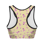 Pastel Breast Cancer Awareness Print Women's Sports Bra