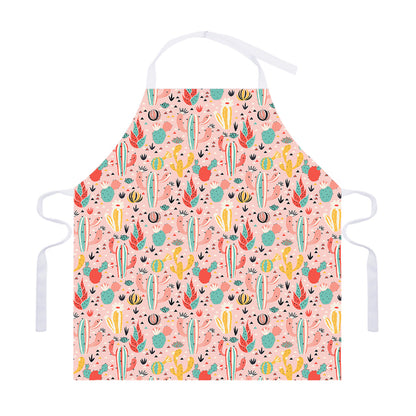 Pastel Cactus And Succulent Print Adjustable Apron
