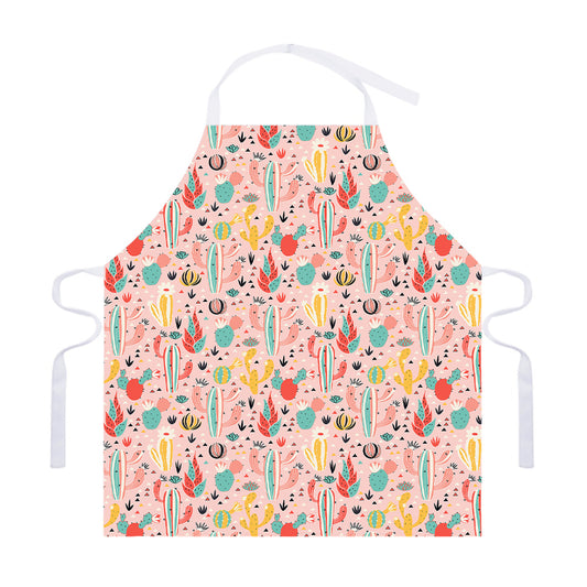 Pastel Cactus And Succulent Print Adjustable Apron