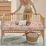 Pastel Cactus And Succulent Print Baby Crib Sheet