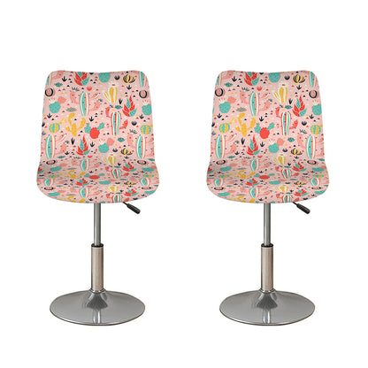 Pastel Cactus And Succulent Print Bar Stool Covers