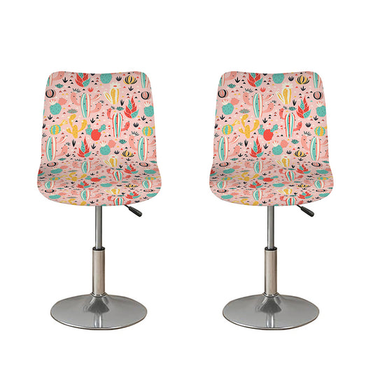 Pastel Cactus And Succulent Print Bar Stool Covers
