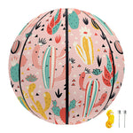 Pastel Cactus And Succulent Print Basketball