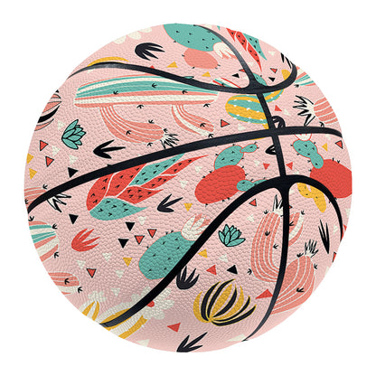 Pastel Cactus And Succulent Print Basketball