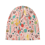 Pastel Cactus And Succulent Print Beanie