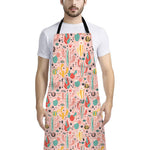 Pastel Cactus And Succulent Print Bib Apron With Pocket