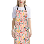 Pastel Cactus And Succulent Print Bib Apron With Pocket