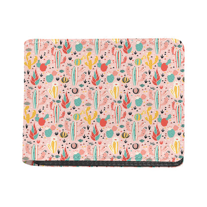 Pastel Cactus And Succulent Print Bifold Wallet