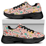 Pastel Cactus And Succulent Print Black Chunky Shoes