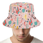 Pastel Cactus And Succulent Print Bucket Hat