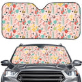 Pastel Cactus And Succulent Print Car Windshield Sun Shade