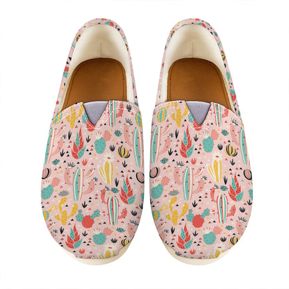 Pastel Cactus And Succulent Print Casual Shoes