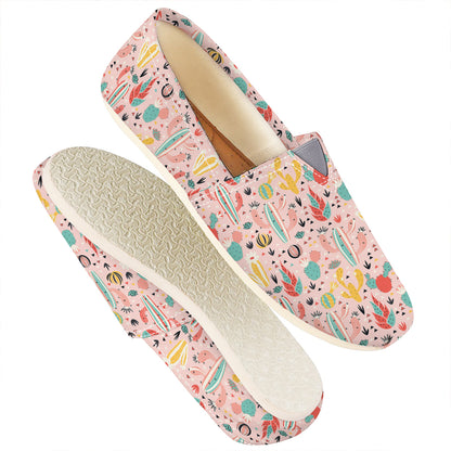 Pastel Cactus And Succulent Print Casual Shoes