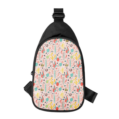 Pastel Cactus And Succulent Print Chest Bag