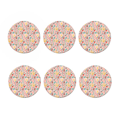 Pastel Cactus And Succulent Print Coaster Set