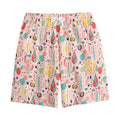 Pastel Cactus And Succulent Print Cotton Shorts