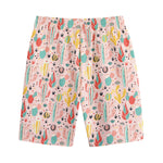 Pastel Cactus And Succulent Print Cotton Shorts