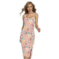 Pastel Cactus And Succulent Print Cross Back Cami Dress