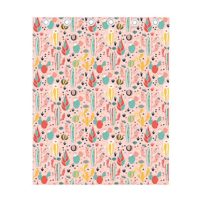 Pastel Cactus And Succulent Print Curtain