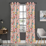 Pastel Cactus And Succulent Print Curtain