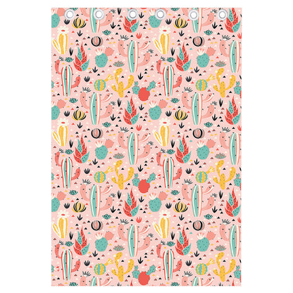 Pastel Cactus And Succulent Print Curtain