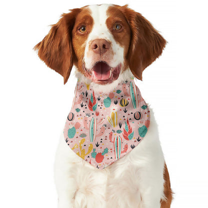 Pastel Cactus And Succulent Print Dog Bandana