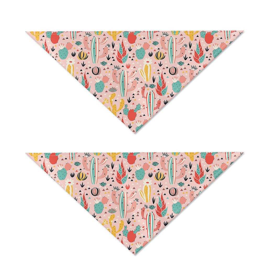 Pastel Cactus And Succulent Print Dog Bandana