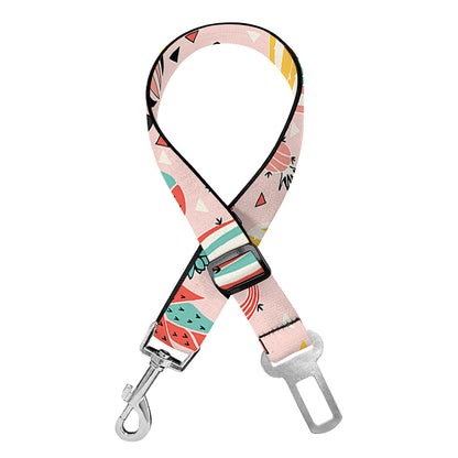 Pastel Cactus And Succulent Print Dog Seat Belt