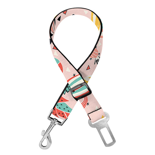 Pastel Cactus And Succulent Print Dog Seat Belt