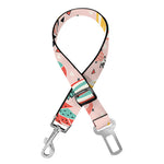 Pastel Cactus And Succulent Print Dog Seat Belt