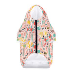 Pastel Cactus And Succulent Print Dog Zip Up Hoodie