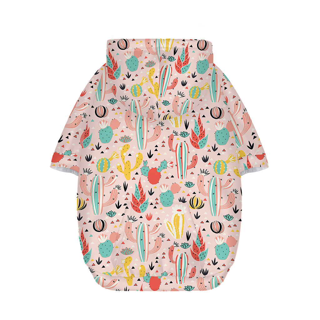 Pastel Cactus And Succulent Print Dog Zip Up Hoodie
