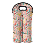 Pastel Cactus And Succulent Print Double Neoprene Wine Tote