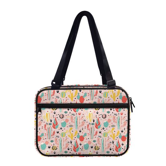 Pastel Cactus And Succulent Print Double Strap Bible Bag
