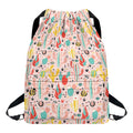 Pastel Cactus And Succulent Print Drawstring Backpack
