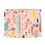 Pastel Cactus And Succulent Print Drum Lamp Shade
