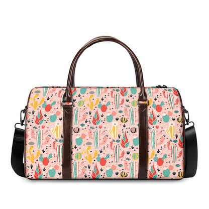 Pastel Cactus And Succulent Print Duffle Bag