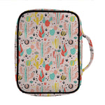Pastel Cactus And Succulent Print Front Pocket Bible Bag
