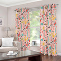 Pastel Cactus And Succulent Print Grommet Curtains