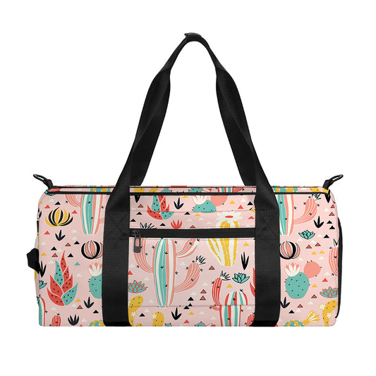 Pastel Cactus And Succulent Print Gym Bag