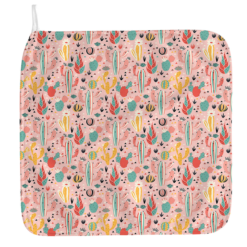 Pastel Cactus And Succulent Print Hand Towel
