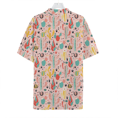 Pastel Cactus And Succulent Print Hawaiian Shirt