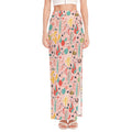 Pastel Cactus And Succulent Print High Slit Maxi Skirt