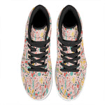 Pastel Cactus And Succulent Print High Top Leather Sneakers