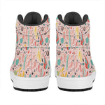 Pastel Cactus And Succulent Print High Top Leather Sneakers