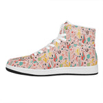 Pastel Cactus And Succulent Print High Top Leather Sneakers
