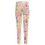 Pastel Cactus And Succulent Print High-Waisted Pocket Leggings