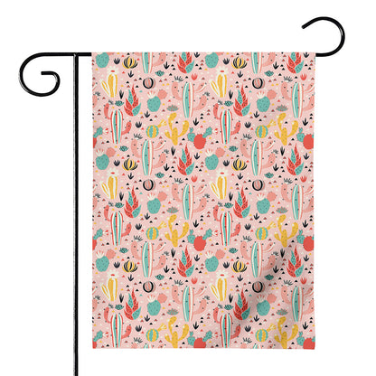Pastel Cactus And Succulent Print House Flag